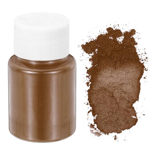 sourcing map Glimmerpulver in kosmetischer Qualität, 10 g, 600 Maschen, natürliches Harz, Epoxid-Pigmentpulver für Gießharz, Kerzenfarbe, DIY-Nagellack und Lipgloss, Kaffee von sourcing map