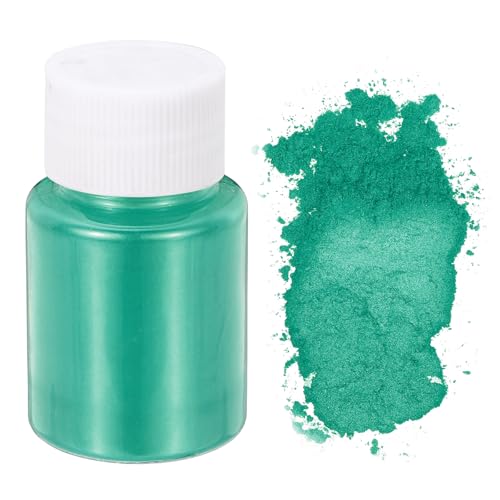 sourcing map Glimmerpulver in kosmetischer Qualität, 10 g, 600 Netz-Glimmerpulver, natürliches Harz, Epoxid-Pigmentpulver für Gießharz, Kerzenfarbe, DIY-Nagellack und Lipgloss, Dunkelgrün von sourcing map