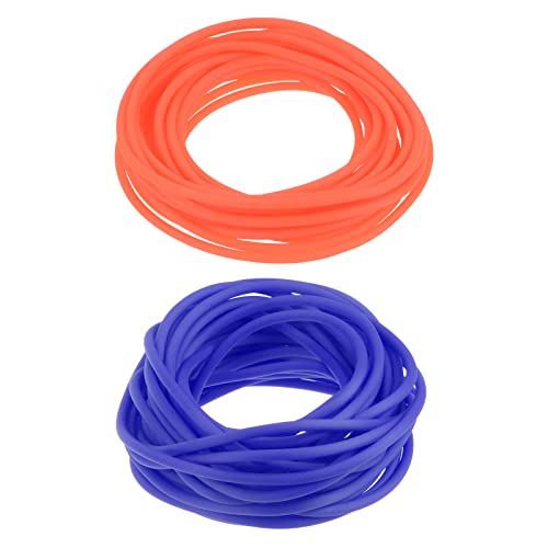 sourcing map Gummi Schnur Rohr Hohle Leitung 16ft 1/8" Durchmesser 1/16" Loch Silikonschlauch Set für DIY Schmuck Herstellung Halsketten Armband Blau Orange von sourcing map