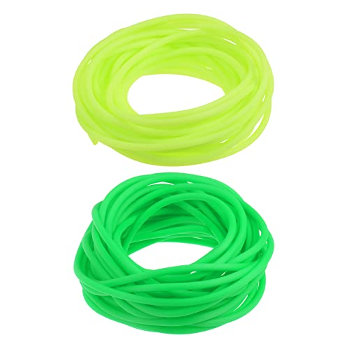 sourcing map Gummi Schnur Rohr Hohle Leitung 16ft 1/8" Durchmesser 1/16" Loch Silikonschlauch Set für DIY Schmuck Herstellung Halsketten Armband Chartreuse Grün von sourcing map