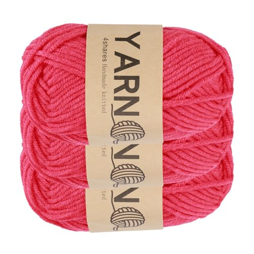 sourcing map Häkelgarn, 1,8 mm, dunkelrosa, 5-lagiges Acrylgarn, 75 g, Sportgewicht, weiche und flauschige Garne zum Stricken, DIY, Häkeln, Basteln, Decken, Geschenk, insgesamt 160 m, 3 Stück sourcing map Häkelgarn, 1,8 mm, dunkelrosa, 5-lagiges Acrylgarn, 75 g, Sportgewicht, weiche und flauschige Garne zum Stricken, DIY, Häkeln, Basteln, Decken, Geschenk, insgesamt 160 m, 3 Stück von sourcing map