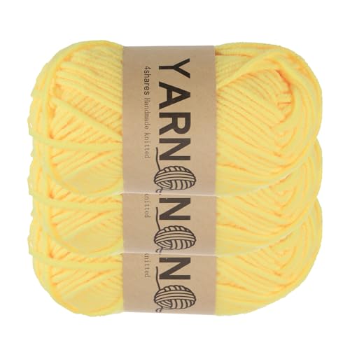 sourcing map Häkelgarn, 1,8 mm, gelb, 5-lagig, Acrylgarn, 75 g, Sportgewicht, weiche und flauschige Garne zum Stricken, DIY, Häkeln, Basteln, Decken, Geschenk, insgesamt 160 m, 3 Stück sourcing map Häkelgarn, 1,8 mm, gelb, 5-lagig, Acrylgarn, 75 g, Sportgewicht, weiche und flauschige Garne zum Stricken, DIY, Häkeln, Basteln, Decken, Geschenk, insgesamt 160 m, 3 Stück von sourcing map