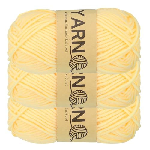 sourcing map Häkelgarn, 2 mm, hellgelb, 100 % Acrylgarn, 76 g, Sportgewicht, weiche und flauschige Garne zum Stricken, Basteln, Decken, Geschenk, insgesamt 160 m, 3 Stück sourcing map Häkelgarn, 2 mm, hellgelb, 100 % Acrylgarn, 76 g, Sportgewicht, weiche und flauschige Garne zum Stricken, Basteln, Decken, Geschenk, insgesamt 160 m, 3 Stück von sourcing map