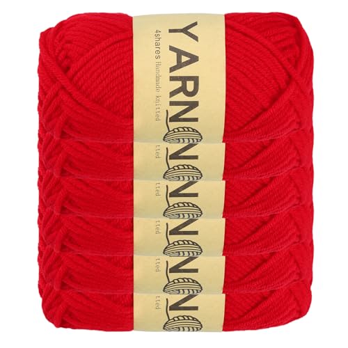 sourcing map Häkelgarn, 2 mm, rot, 100 % Acryl, 150 g, Sportgewicht, weiche und flauschige Garne zum Stricken, Basteln, Decken, Geschenk, insgesamt 300 m, 6 Stück sourcing map Häkelgarn, 2 mm, rot, 100 % Acryl, 150 g, Sportgewicht, weiche und flauschige Garne zum Stricken, Basteln, Decken, Geschenk, insgesamt 300 m, 6 Stück von sourcing map