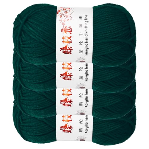 sourcing map Häkelgarn, 4 Stück, Tintengrün, 4-lagiges Acrylgarn, 200 g, Sportgewicht, weiche und flauschige Garne zum Stricken, DIY, Häkeln, Handwerk, Decken, Geschenk, insgesamt 400 m sourcing map Häkelgarn, 4 Stück, Tintengrün, 4-lagiges Acrylgarn, 200 g, Sportgewicht, weiche und flauschige Garne zum Stricken, DIY, Häkeln, Handwerk, Decken, Geschenk, insgesamt 400 m von sourcing map