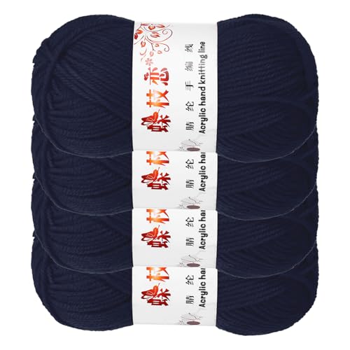 sourcing map Häkelgarn, 4 Stück, dunkelblau, 4-lagiges Acrylgarn, 200 g, Sportgewicht, weiche und flauschige Garne zum Stricken, DIY, Häkeln, Handwerk, Decken, Geschenk, insgesamt 400 m sourcing map Häkelgarn, 4 Stück, dunkelblau, 4-lagiges Acrylgarn, 200 g, Sportgewicht, weiche und flauschige Garne zum Stricken, DIY, Häkeln, Handwerk, Decken, Geschenk, insgesamt 400 m von sourcing map