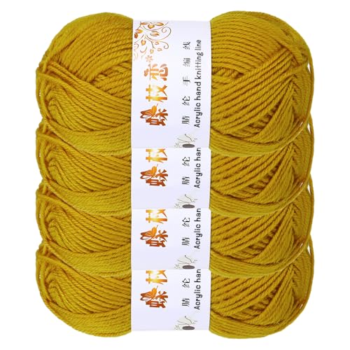 sourcing map Häkelgarn, 4 Stück, dunkelgelb, 4-lagiges Acrylgarn, 200 g, Sportgewicht, weiche und flauschige Garne zum Stricken, DIY, Häkeln, Handwerk, Decken, Geschenk, insgesamt 400 m sourcing map Häkelgarn, 4 Stück, dunkelgelb, 4-lagiges Acrylgarn, 200 g, Sportgewicht, weiche und flauschige Garne zum Stricken, DIY, Häkeln, Handwerk, Decken, Geschenk, insgesamt 400 m von sourcing map