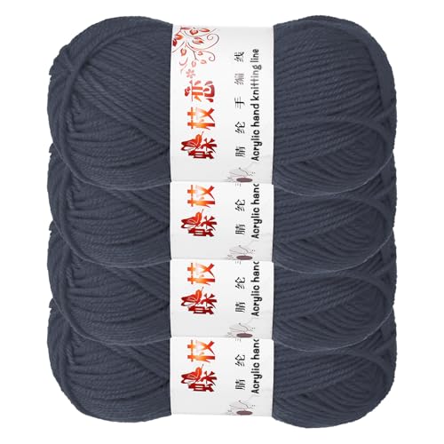 sourcing map Häkelgarn, 4 Stück, dunkelgrau, 4-lagiges Acrylgarn, 200 g, Sportgewicht, weiche und flauschige Garne zum Stricken, DIY, Häkeln, Handwerk, Decken, Geschenk, insgesamt 400 m sourcing map Häkelgarn, 4 Stück, dunkelgrau, 4-lagiges Acrylgarn, 200 g, Sportgewicht, weiche und flauschige Garne zum Stricken, DIY, Häkeln, Handwerk, Decken, Geschenk, insgesamt 400 m von sourcing map