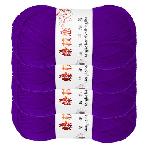 sourcing map Häkelgarn, 4 Stück, dunkelviolett, 4-lagiges Acrylgarn, 200 g, Sportgewicht, weiche und flauschige Garne zum Stricken, DIY, Häkeln, Handwerk, Decken, Geschenk, insgesamt 400 m sourcing map Häkelgarn, 4 Stück, dunkelviolett, 4-lagiges Acrylgarn, 200 g, Sportgewicht, weiche und flauschige Garne zum Stricken, DIY, Häkeln, Handwerk, Decken, Geschenk, insgesamt 400 m von sourcing map