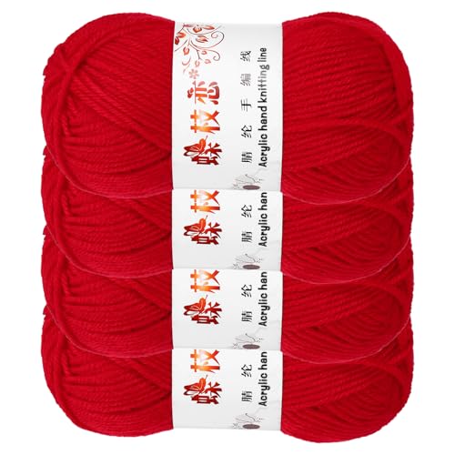 sourcing map Häkelgarn, 4 Stück, hellrot, 4-lagiges Acrylgarn, 200 g, Sportgewicht, weiche und flauschige Garne zum Stricken, DIY, Häkeln, Handwerk, Decken, Geschenk, insgesamt 400 m sourcing map Häkelgarn, 4 Stück, hellrot, 4-lagiges Acrylgarn, 200 g, Sportgewicht, weiche und flauschige Garne zum Stricken, DIY, Häkeln, Handwerk, Decken, Geschenk, insgesamt 400 m von sourcing map