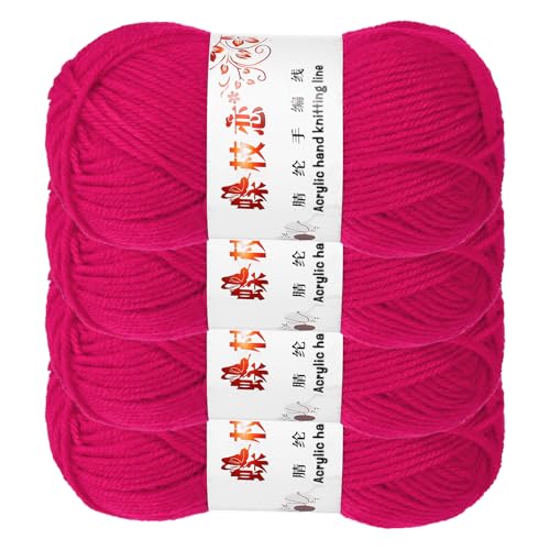 sourcing map Häkelgarn, 4 Stück, rosarot, 4-lagiges Acrylgarn, 200 g, Sportgewicht, weiche und flauschige Garne zum Stricken, DIY, Häkeln, Handwerk, Decken, Geschenk, insgesamt 400 m sourcing map Häkelgarn, 4 Stück, rosarot, 4-lagiges Acrylgarn, 200 g, Sportgewicht, weiche und flauschige Garne zum Stricken, DIY, Häkeln, Handwerk, Decken, Geschenk, insgesamt 400 m von sourcing map
