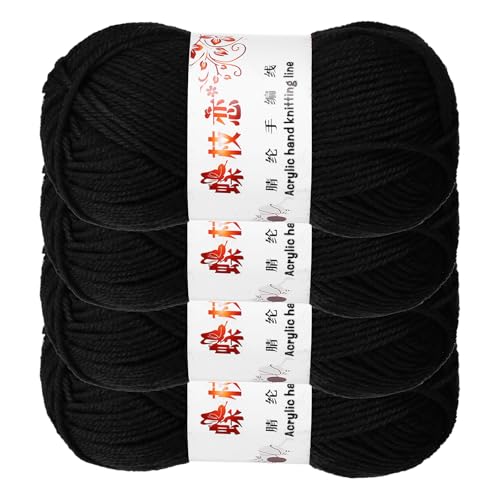 sourcing map Häkelgarn, 4 Stück, schwarz, 4-lagiges Acrylgarn, 200 g, Sportgewicht, weiche und flauschige Garne zum Stricken, DIY, Häkeln, Handwerk, Decken, Geschenk, insgesamt 400 m sourcing map Häkelgarn, 4 Stück, schwarz, 4-lagiges Acrylgarn, 200 g, Sportgewicht, weiche und flauschige Garne zum Stricken, DIY, Häkeln, Handwerk, Decken, Geschenk, insgesamt 400 m von sourcing map