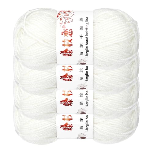 sourcing map Häkelgarn, weiß, 4-lagig, Acrylgarn, 200 g, Sportgewicht, weiche und flauschige Garne zum Stricken, Basteln, Decken, Geschenk, 400 m insgesamt sourcing map Häkelgarn, weiß, 4-lagig, Acrylgarn, 200 g, Sportgewicht, weiche und flauschige Garne zum Stricken, Basteln, Decken, Geschenk, 400 m insgesamt von sourcing map