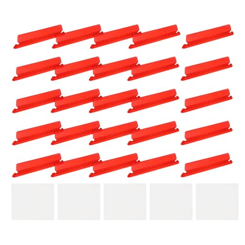 sourcing map Hängeregistraturen, 10,2 cm, einführbare Registerkarten und Einsätze, Kunststoff, transparent, Ordner, Etiketten, Abheften für Ordner, schnelle Identifizierung, Rot, 100 Stück von sourcing map