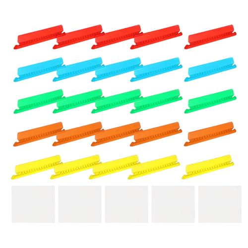 sourcing map Hängeregistraturen, 10,2 cm, einführbare Registerkarten und Einsätze, Kunststoff, transparent, Ordner, Ordner, schnelle Identifizierung, 5 Farben, 150 Stück von sourcing map