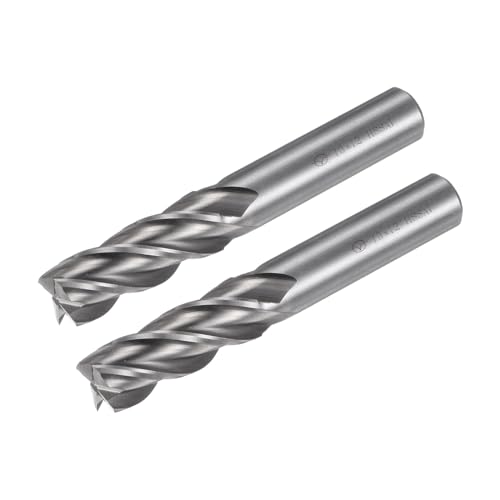 sourcing map Hartmetall-Schaftfräser, 4-schneidig, 13 mm, Hochgeschwindigkeitsstahl, CNC-Fräser-Bits, Werkzeug mit geradem Schaft, für Aluminium-Stahl-Schneiden, Metallbearbeitung, 2 Stück von sourcing map