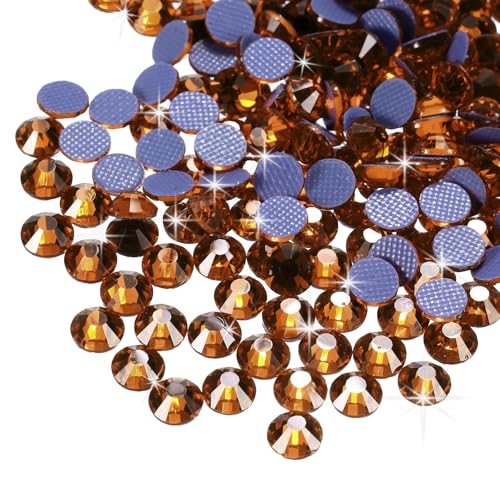 sourcing map Hotfix-Strasssteine, flache Rückseite, Kristallglas-Edelsteine für Handwerk, Kleidung, DIY-Dekoration (SS16, 4 mm, Gold), 1440 Stück von sourcing map