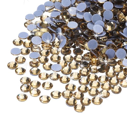 sourcing map Hotfix-Strasssteine, flache Rückseite, Kristallglas-Edelsteine für Handwerk, Kleidung, DIY-Dekoration (SS16, 4 mm, Kristallgelb), 1440 Stück von sourcing map