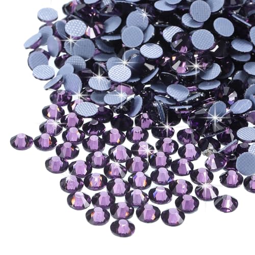 sourcing map Hotfix-Strasssteine, flache Rückseite, Kristallglas-Edelsteine für Handwerk, Kleidung, DIY-Dekoration (SS16, 4 mm, Lotusviolett), 1440 Stück von sourcing map