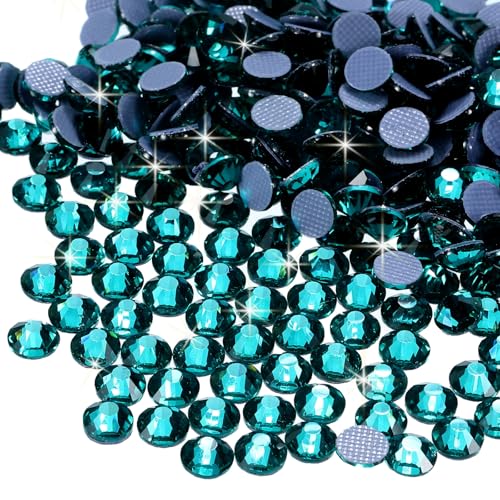 sourcing map Hotfix-Strasssteine, flache Rückseite, Kristallglas-Edelsteine für Handwerk, Kleidung, DIY-Dekoration (SS16, 4 mm, blauer Zirkon), 1440 Stück von sourcing map