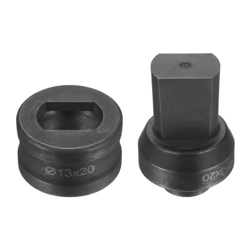 sourcing map Hydraulischer Lochstanzer, Φ13 × 20 mm, Schlitzloch, 40CR-Stahl, elektrisches Stanzset für elektrische Stanzmaschine CH60, Schwarz von sourcing map