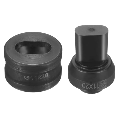 sourcing map Hydraulischer Lochstanzer, Durchmesser 11 x 20 mm, ovales Loch, 40CR-Stahl, elektrisches Stanzset für elektrische Stanzmaschine CH60, Schwarz von sourcing map