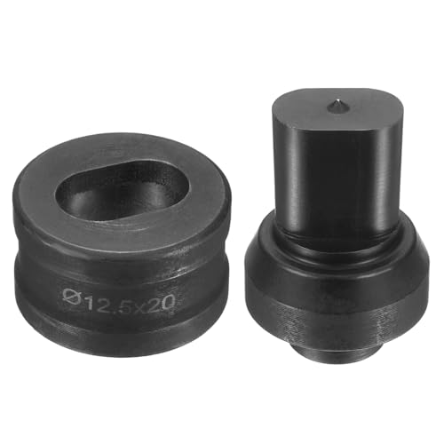 sourcing map Hydraulischer Lochstanzer, Durchmesser 12,5 x 20 mm, ovales Loch, 40CR-Stahl, elektrisches Stanzset für elektrische Stanzmaschine CH60, Schwarz von sourcing map