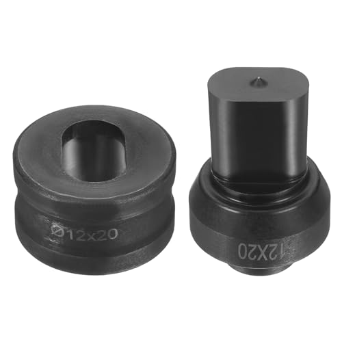 sourcing map Hydraulischer Lochstanzer, Durchmesser 12 x 20 mm, ovales Loch, 40CR-Stahl, elektrisches Stanzset für elektrische Stanzmaschine CH60, Schwarz von sourcing map