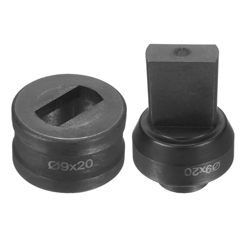 sourcing map Hydraulischer Lochstanzer, Durchmesser 9 x 20 mm, Schlitzloch, 40CR-Stahl, elektrisches Stanzset für elektrische Stanzmaschine CH60, Schwarz von sourcing map