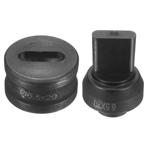 sourcing map Hydraulischer Lochstanzer Φ6,5 x 20 mm, ovales Loch, 40CR-Stahl, elektrisches Stanzset für elektrische Stanzmaschine CH60, Schwarz von sourcing map
