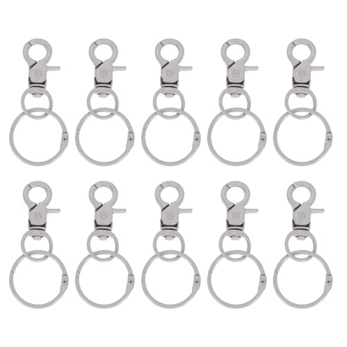 sourcing map Karabinerhaken mit Ringen, Metalldrehverschlüsse, Schlüsselband-Karabinerhaken für selbstgemachte Taschen, Schlüsselbänder, Handwerk, Grau, 10 Stück sourcing map Karabinerhaken mit Ringen, Metalldrehverschlüsse, Schlüsselband-Karabinerhaken für selbstgemachte Taschen, Schlüsselbänder, Handwerk, Grau, 10 Stück von sourcing map