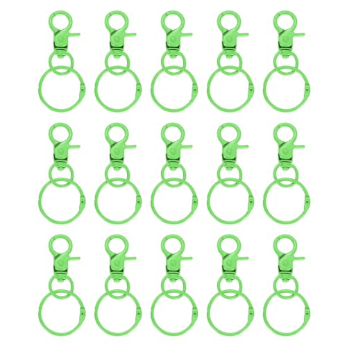 sourcing map Karabinerverschlüsse für Schlüsselanhänger, Karabinerhaken mit Binderingen, Metall, Drehverschlüsse, Schlüsselband, Karabinerhaken für Heimwerker, Taschen, Schlüsselband, Handwerk, Grün von sourcing map