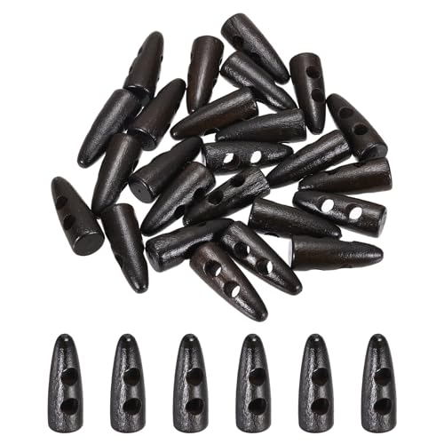 sourcing map Knebelknopf aus Holz, 3 cm, 24 Stück, 2 Löcher, Olivgrün, Nähknöpfe für Heimwerker, Handwerk, Mantel, Pullover, Kleidung, Jacke, Blazer, Tasche, Dunkelbraun von sourcing map