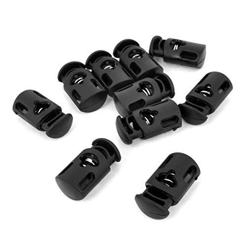 sourcing map Kordelklemme 8x5mm Stopper Kordel Kunststoff 10 Stück Schwarz Kordelschlösser Toggle Stopper für Camping Sport Kordelzug Rucksack Elastische usw. von uxcell