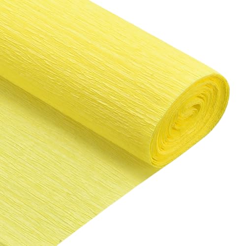 sourcing map Krepppapier Rolle 1,5m lang 20 Zoll breit für Hochzeitszeremonie Verschiedene Große Festivals Dekoration, Gelb 2 Stück von sourcing map