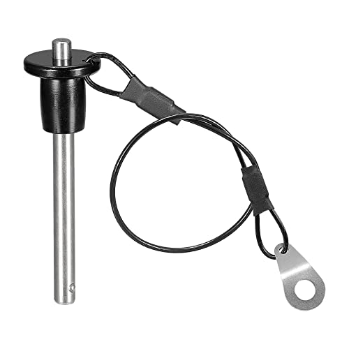 sourcing map 1 Stück Kugelsperrbolzen mit rundem Kopf (6mm x 36mm) 304 Edelstahl Druckknopf Schnell Spannstift mit 24cm Draht von sourcing map