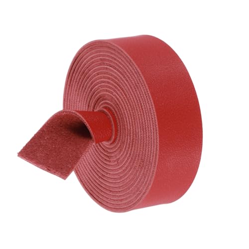 sourcing map Kunstlederband, 2,5 cm Breite x 248,9 cm lang, Ledergürtelstreifen, Zierleiste für DIY Bastelprojekte, Haustierhalsbänder, Traktionsseile, Taschengurte, Hobby-Werkstatt (Dunkelrot) von sourcing map