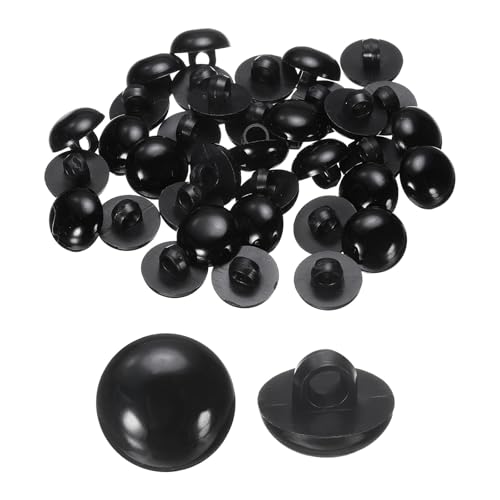 sourcing map Kunststoffknöpfe, 12 mm, gewölbt, rund, Nähzubehör, mit Schaft für Jacke, Mantel, Hemd, Hochzeitskleider, Schwarz, 30 Stück von sourcing map