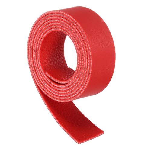 sourcing map Lederbänder, 2,3 cm breit, 99 cm lang, weiche, flache Lederstreifen, Schnur für Bastelprojekte, Werkzeug, Gürteltasche, Rot von sourcing map