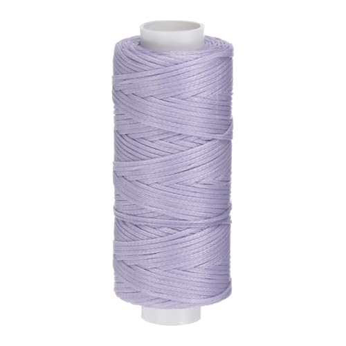sourcing map Ledernähgarn, gewachst, 50 m, 0,8 mm, 150D flaches Polyester, Allzweckfäden für Lederhandwerk, Buchbindung, Schuhreparatur, Flieder von sourcing map