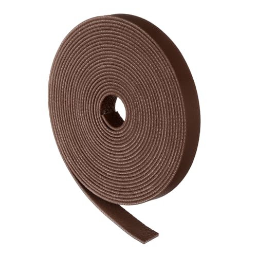 sourcing map Lederriemen, 1,1 cm breit, 200 cm lang, weiche, flache Lederstreifen, Schnur für Bastelprojekte, Werkzeug, Gürteltasche, Kaffeebraun von sourcing map