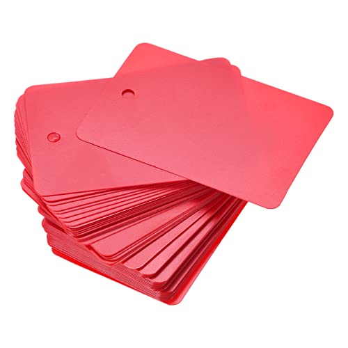 sourcing map Leer Wasserdicht Ösenloch Plastik Versandetiketten, für Produktidentifikationsetiketten, Ventilkennzeichnung, Outdoor Etikettierung, 40 x 60mm Rot Packung von 100 von sourcing map