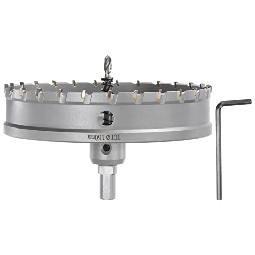 sourcing map Lochsäge 150 mm Hartmetallbohrer Metall Bohrer Titanbeschichteter Hartmetallschneider mit Sechskantschlüssel für Edelstahl Eisen Legierung Holz Kunststoff sourcing map Lochsäge 150 mm Hartmetallbohrer Metall Bohrer Titanbeschichteter Hartmetallschneider mit Sechskantschlüssel für Edelstahl Eisen Legierung Holz Kunststoff von sourcing map