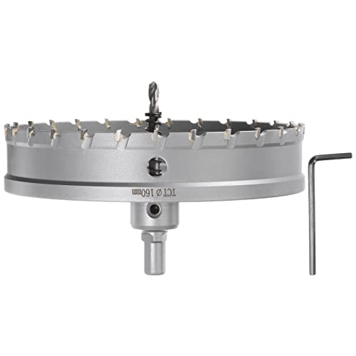 sourcing map Lochsäge 160 mm Hartmetallbohrer Metall Bohrer Titanbeschichteter Hartmetallschneider mit Sechskantschlüssel für Edelstahl Eisen Legierung Holz Kunststoff sourcing map Lochsäge 160 mm Hartmetallbohrer Metall Bohrer Titanbeschichteter Hartmetallschneider mit Sechskantschlüssel für Edelstahl Eisen Legierung Holz Kunststoff von sourcing map