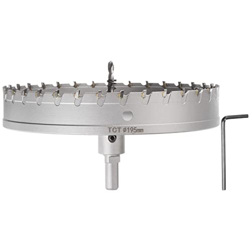 sourcing map Lochsäge 195 mm Hartmetallbohrer Metall Bohrer Titanbeschichteter Hartmetallschneider mit Sechskantschlüssel für Edelstahl Eisen Legierung Holz Kunststoff sourcing map Lochsäge 195 mm Hartmetallbohrer Metall Bohrer Titanbeschichteter Hartmetallschneider mit Sechskantschlüssel für Edelstahl Eisen Legierung Holz Kunststoff von sourcing map