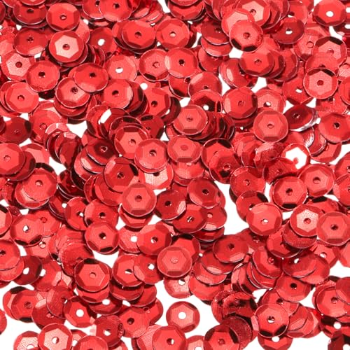 sourcing map Lose Pailletten, 1400 Stück, silberfarbene Rückseite, Stickerei-Pailletten für Schmuckherstellung, Basteln, Nähen, Rot sourcing map Lose Pailletten, 1400 Stück, silberfarbene Rückseite, Stickerei-Pailletten für Schmuckherstellung, Basteln, Nähen, Rot von sourcing map