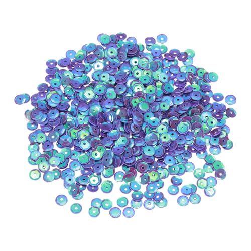 sourcing map Lose Pailletten, 5 mm, silberfarbene Rückseite, Stickerei-Pailletten für Schmuckherstellung, Basteln, Nähen, AB Dunkelviolett, 2000 Stück von sourcing map