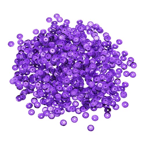 sourcing map Lose Pailletten, 5 mm, silberfarbene Rückseite, Stickerei-Pailletten für Schmuckherstellung, Basteln, Nähen, Dunkelviolett, 4000 Stück von sourcing map