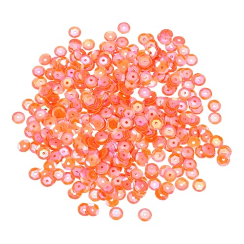 sourcing map Lose Pailletten, 5 mm, silberfarbene Rückseite, Stickerei-Pailletten für Schmuckherstellung, Handwerk, Nähen, AB Orange-Gelb, 4000 Stück von sourcing map