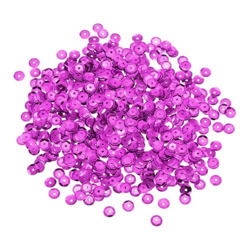 sourcing map Lose Pailletten, 5 mm, silberfarbene Rückseite, Stickerei-Pailletten für Schmuckherstellung, Handwerk, Nähen, Pflaumenrot, 4000 Stück von sourcing map